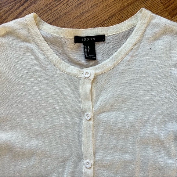 Forever 21 Women White Cardigan Small - Picture 3 of 5
